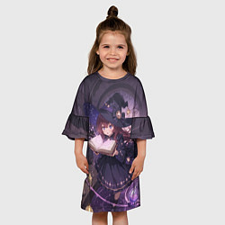 Платье клеш для девочки Аниме Ведьма Читает Книгу Заклинаний, цвет: 3D-принт — фото 2