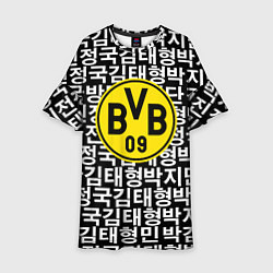 Платье клеш для девочки Borussia японские символы паттерн, цвет: 3D-принт