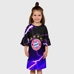 Платье клеш для девочки Bayern Mnchen молнии шторм, цвет: 3D-принт — фото 2