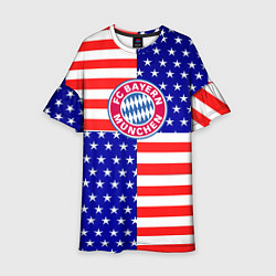 Платье клеш для девочки Бавария Мюнхен сша паттерн, цвет: 3D-принт