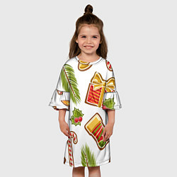 Платье клеш для девочки Рождественский вайб, цвет: 3D-принт — фото 2