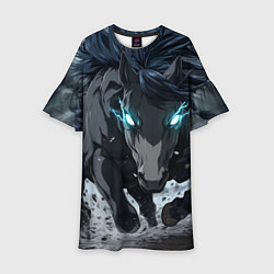 Платье клеш для девочки Мощный конь, цвет: 3D-принт