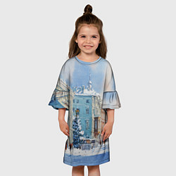Платье клеш для девочки Зимний Питер, цвет: 3D-принт — фото 2