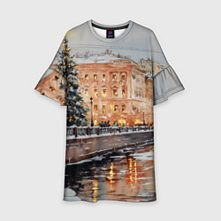 Детское платье Новогодняя елка в Питере