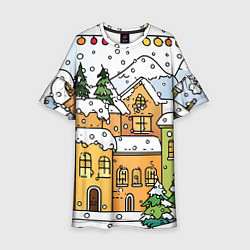 Детское платье Новогодний снегопад