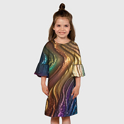 Платье клеш для девочки Сморщенные складочки жидкости, цвет: 3D-принт — фото 2