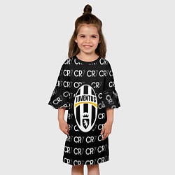 Платье клеш для девочки Juventus sport pattern, цвет: 3D-принт — фото 2