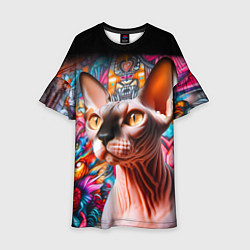 Детское платье Sphynx on a graffiti background