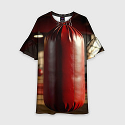 Платье клеш для девочки Боксёрский мешок в спортзале, цвет: 3D-принт