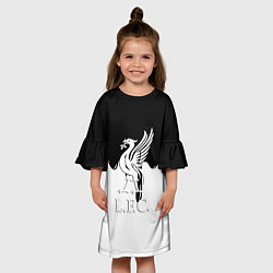 Платье клеш для девочки Ливерпуль разводы красок, цвет: 3D-принт — фото 2