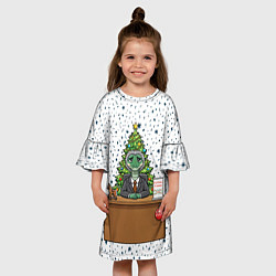 Платье клеш для девочки Я устал я ухожу - новогодний мем 2026, цвет: 3D-принт — фото 2