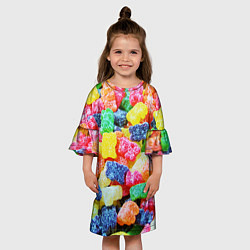 Платье клеш для девочки Мармеладные мишки, цвет: 3D-принт — фото 2
