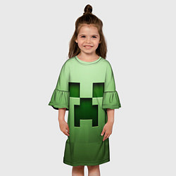 Платье клеш для девочки Creeper Face, цвет: 3D-принт — фото 2