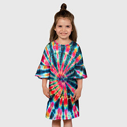 Платье клеш для девочки Tie dye, цвет: 3D-принт — фото 2
