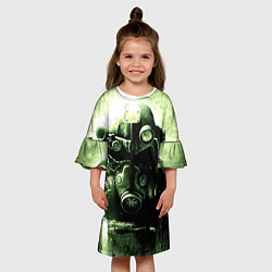 Платье клеш для девочки Fallout Robot, цвет: 3D-принт — фото 2