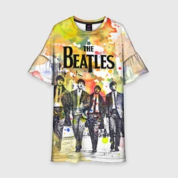 Платье клеш для девочки The Beatles: Colour Spray, цвет: 3D-принт