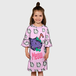 Платье клеш для девочки Drop Dead: Meow, цвет: 3D-принт — фото 2