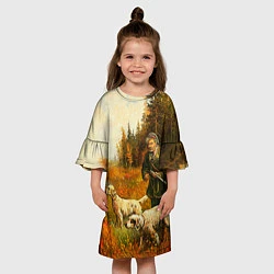 Платье клеш для девочки Охота на утку, цвет: 3D-принт — фото 2