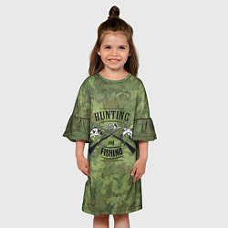 Платье клеш для девочки Hunting & Fishing, цвет: 3D-принт — фото 2