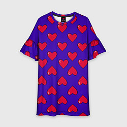 Платье клеш для девочки Hearts Pattern, цвет: 3D-принт
