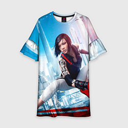 Платье клеш для девочки Mirror`s edge, цвет: 3D-принт