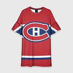 Платье клеш для девочки Montreal Canadiens, цвет: 3D-принт