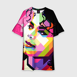 Платье клеш для девочки Michael Jackson Art цвета 3D-принт — фото 1