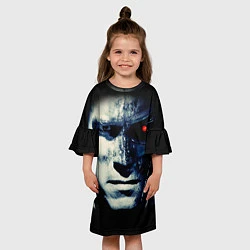 Платье клеш для девочки Взгляд Терминатора, цвет: 3D-принт — фото 2