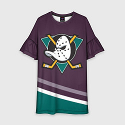 Платье клеш для девочки Anaheim Ducks Selanne, цвет: 3D-принт