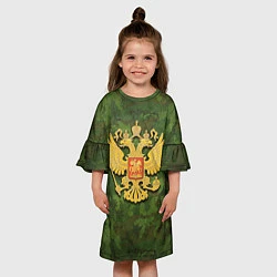 Платье клеш для девочки Герб на камуфляже, цвет: 3D-принт — фото 2