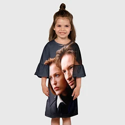 Платье клеш для девочки Скалли и Малдер, цвет: 3D-принт — фото 2