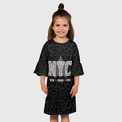 Платье клеш для девочки NYC, цвет: 3D-принт — фото 2
