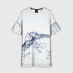 Платье клеш для девочки Белая вода, цвет: 3D-принт