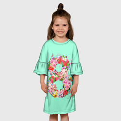 Платье клеш для девочки 8 Марта, цвет: 3D-принт — фото 2