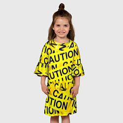 Платье клеш для девочки Caution, цвет: 3D-принт — фото 2