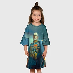 Платье клеш для девочки Георгий Жуков: Маршал Победы, цвет: 3D-принт — фото 2