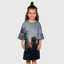 Платье клеш для девочки Солдаты, цвет: 3D-принт — фото 2