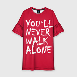 Платье клеш для девочки You'll never walk alone, цвет: 3D-принт