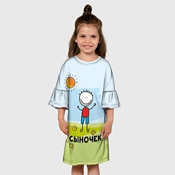 Платье клеш для девочки Сыночек, цвет: 3D-принт — фото 2