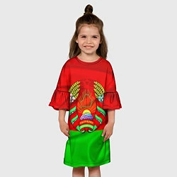 Платье клеш для девочки Белорусский герб, цвет: 3D-принт — фото 2