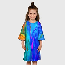 Платье клеш для девочки Разводы, цвет: 3D-принт — фото 2