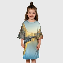 Платье клеш для девочки Питер, цвет: 3D-принт — фото 2
