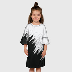 Платье клеш для девочки Черно-белый разрыв, цвет: 3D-принт — фото 2