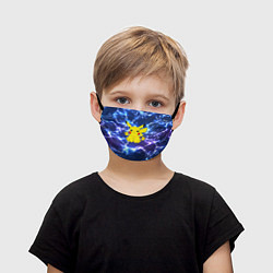 Детская маска для лица ПИКАЧУ НА ФОНЕ МОЛНИЙ PIKACHU FLASH