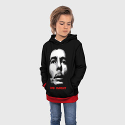 Толстовка-худи детская Bob Marley Face, цвет: 3D-красный — фото 2