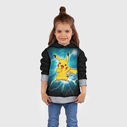 Толстовка-худи детская Искрящийся Пикачу, цвет: 3D-меланж — фото 2