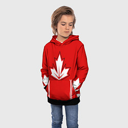Толстовка-худи детская Сборная Канады: домашняя форма, цвет: 3D-черный — фото 2