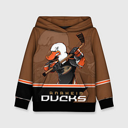 Толстовка-худи детская Anaheim Ducks, цвет: 3D-черный