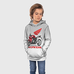 Толстовка-худи детская Honda 2, цвет: 3D-белый — фото 2