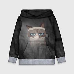 Толстовка-худи детская Grumpy Cat, цвет: 3D-меланж